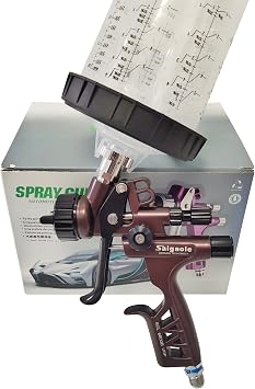 HVLP 6800B spray gun 1.3mm with no wash cup and adapter car spayer painting tool spray air paint gun airbrush low pressure 260L/MIn Brown