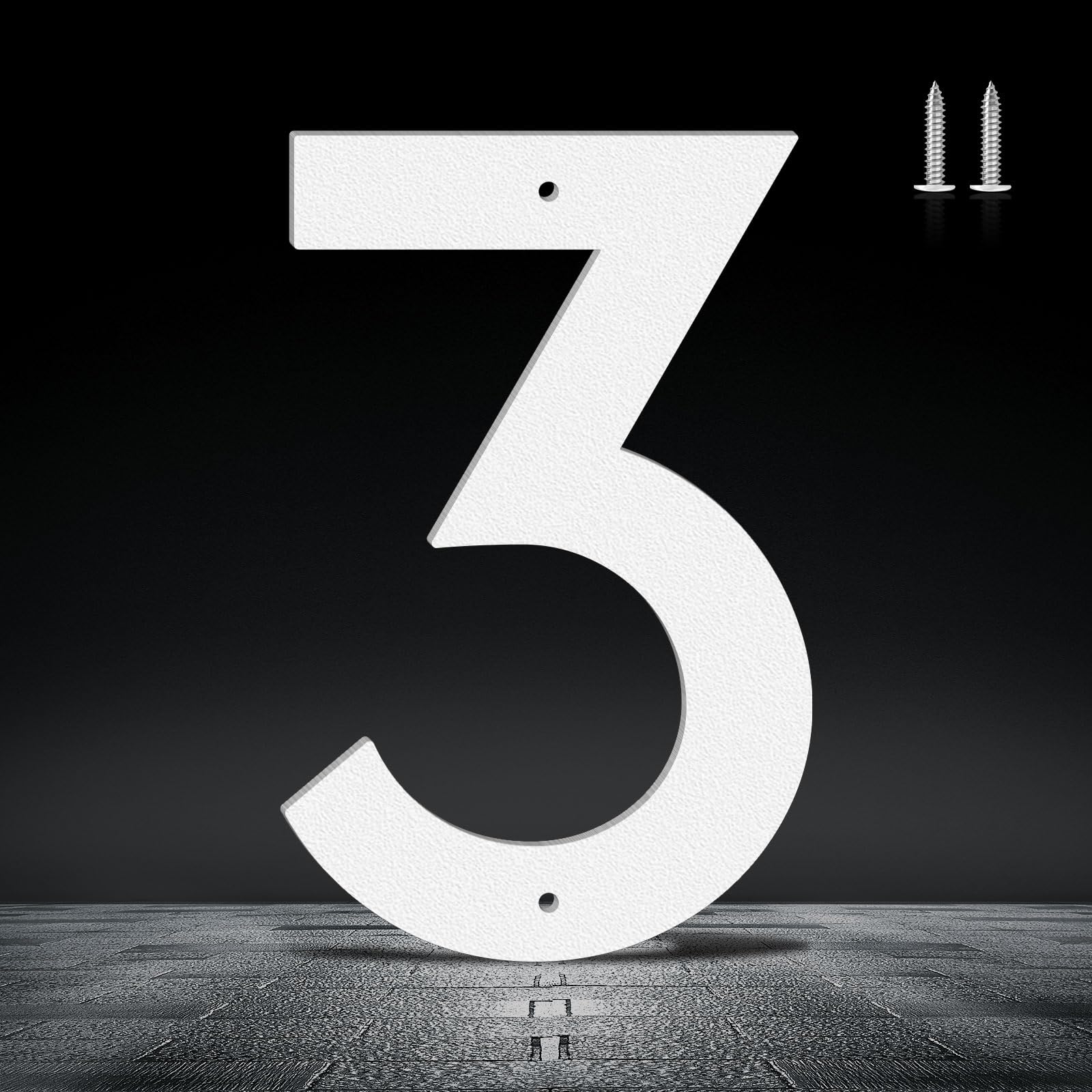 6 Inch White Metal House Number, Large Visible House Number Sign, Modern Outdoors Address Number, Metal Home Address Numbers and Letters, Door Mailbox