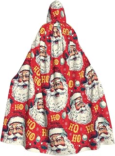 Christmas Cape Santa Hooded Cloak Halloween Party Cosplay Robe Adult Santa Costume