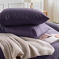 Vista 300 de NEXHOME PRO Funda de edredón Twin XL 100% algodón lavado, transpirable, duradera, texturizada, similar al lino, juego de ropa de cama para el hogar