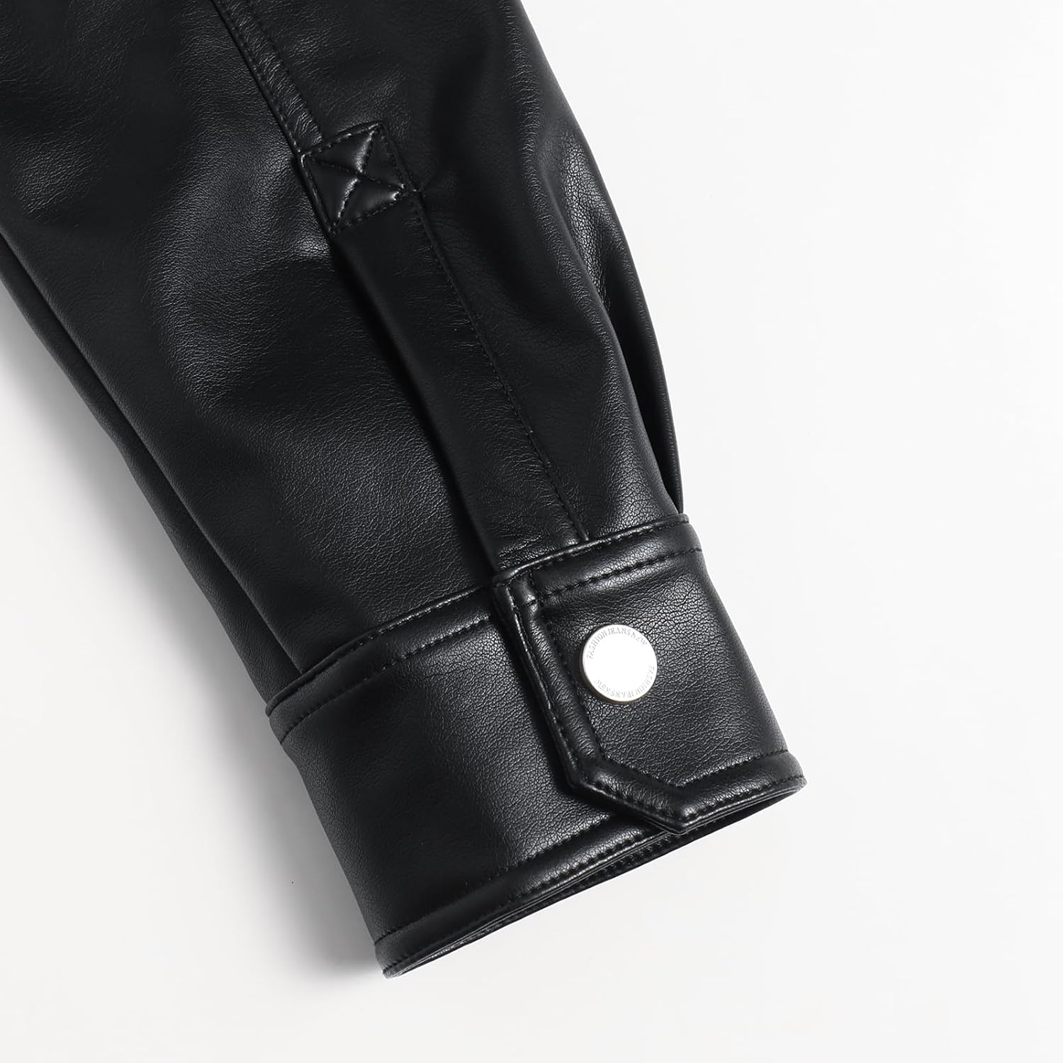 Women's Black Faux Leather Trench Coat Long Sleeve Motorcycle Button Biker Overcoat With Belt PU Shirt Lapel Dress