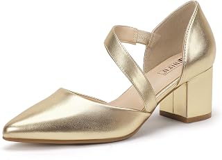 IN2 Women's Pumps Closed Pointed Toe Low Block Chunky Comfort Heels