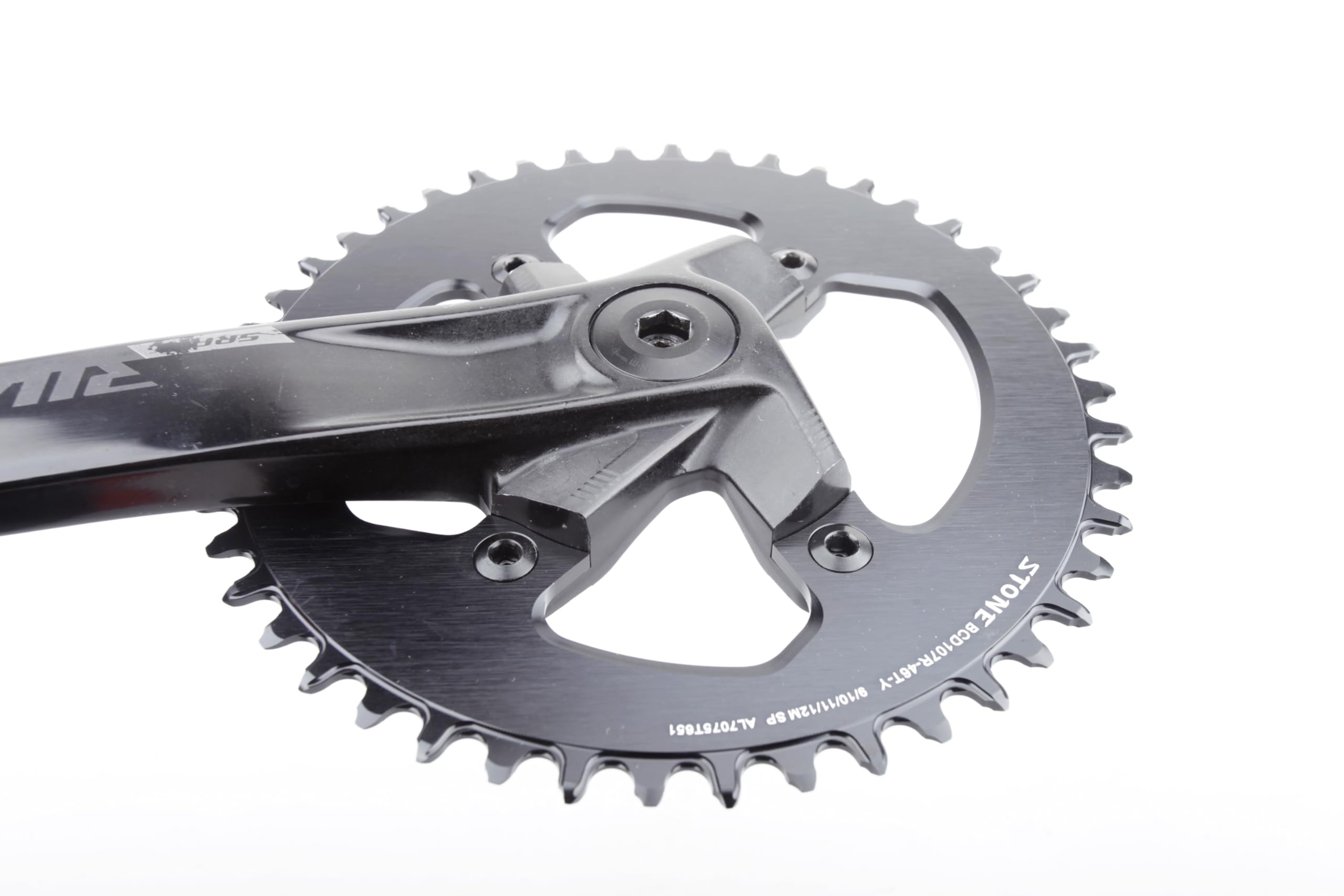 STONE Round Chainring Single Plate 107 BCD Compatible with SRAM Rival AXS Gravel Road Road CNC Aluminum 7075-T651 4 Arms 38T - Image 3