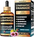 Lymphatic Drainage Supplement - Organic Liquid Drops for Lymphatic Support & Detox - 8-in-1 Herbal Blend - Lymphatic Cleanse Complex with Burdock, Dandelion, Elderberry - 2 fl oz