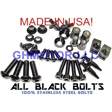 Complete Fairings Bolts Screws Fasteners Kit Set Made in USA for 1990 1991 1992 1993 ZX11C ZX-11C - Black