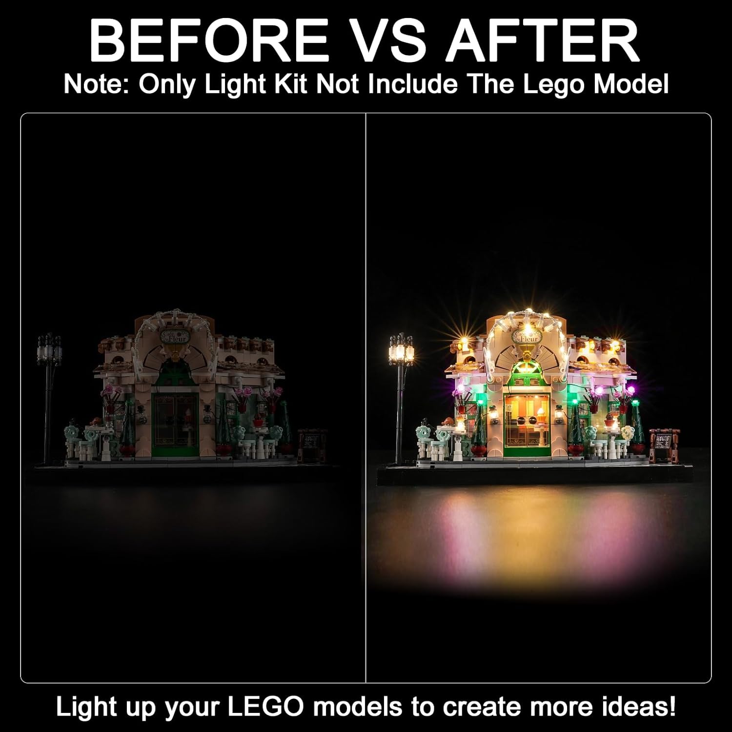 Upgraded Led Light Kit Compatible with Lego French Cafe Building Set, Lights Decoration Compatible with Lego 10362, Best Gifts for Adults (Model Not Included)