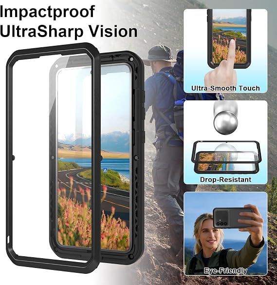 LOVE MEI for Samsung Galaxy S26 Plus/S26+ Metal Case, Heavy Duty Military Grade Rugged Cover Shockproof Dustproof Full Body Case with Built in Tempered Glass Screen Protector (Black, S26+)