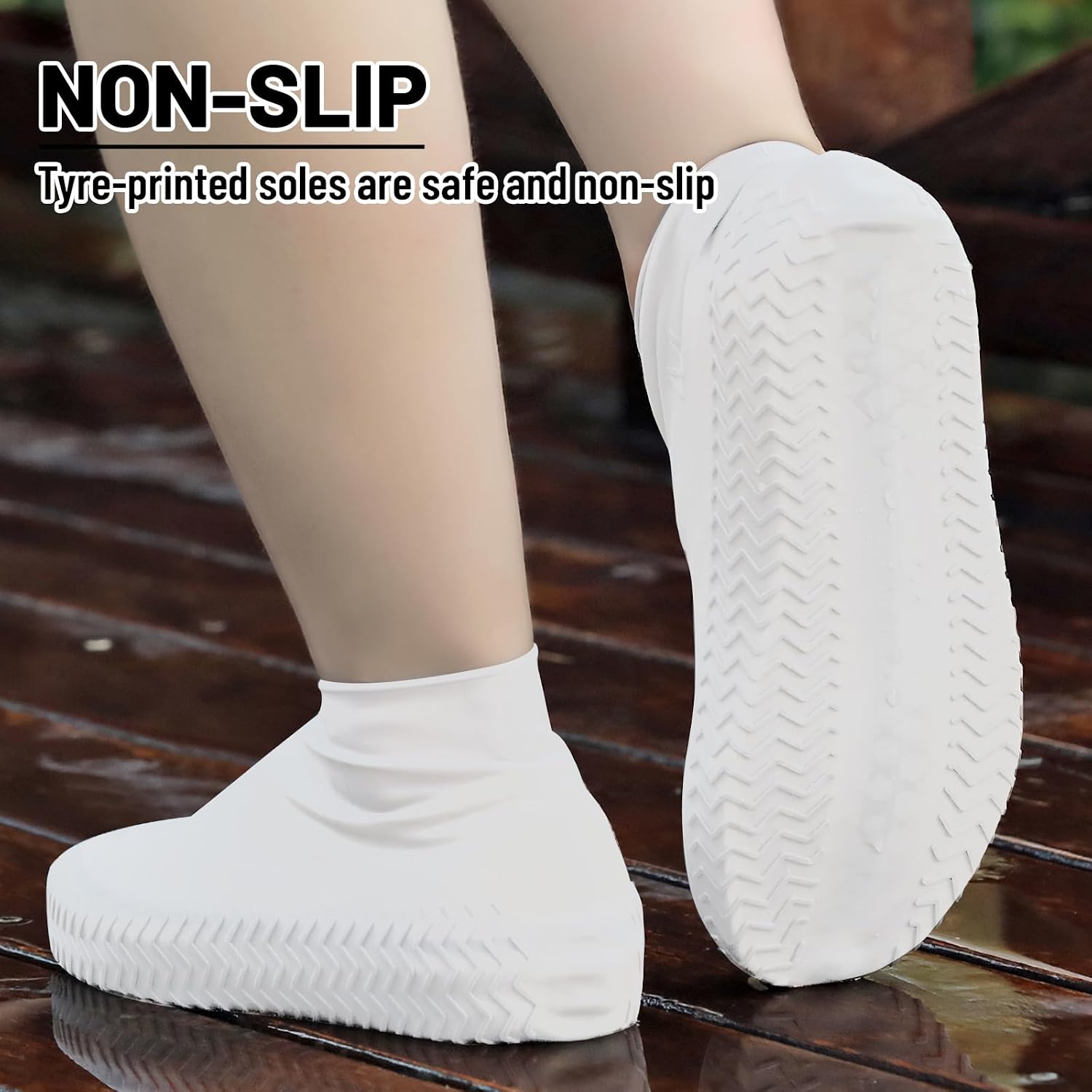 Badaren Silikon Regenüberschuhe – Wasserdicht, Rutschfest, Wiederverwendbar, Größen S–XL