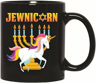 Unique Gift Idea for Unicorn Lovers Jewnicorn 11oz 15oz Black Coffee Mug