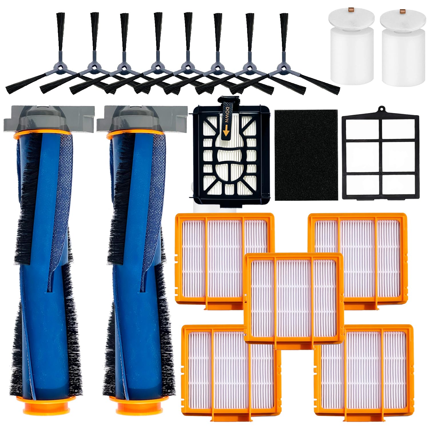 Replacement Parts for Shark AI AV2511AE AV2501S AV2610WA AV2501AE RV2502AE RV2610WA UR2500SR RV2520 AV2510 Accessories Kit with Main Roller Brush Filters Foam/Primary Filter Sweep Triple Side Brushes