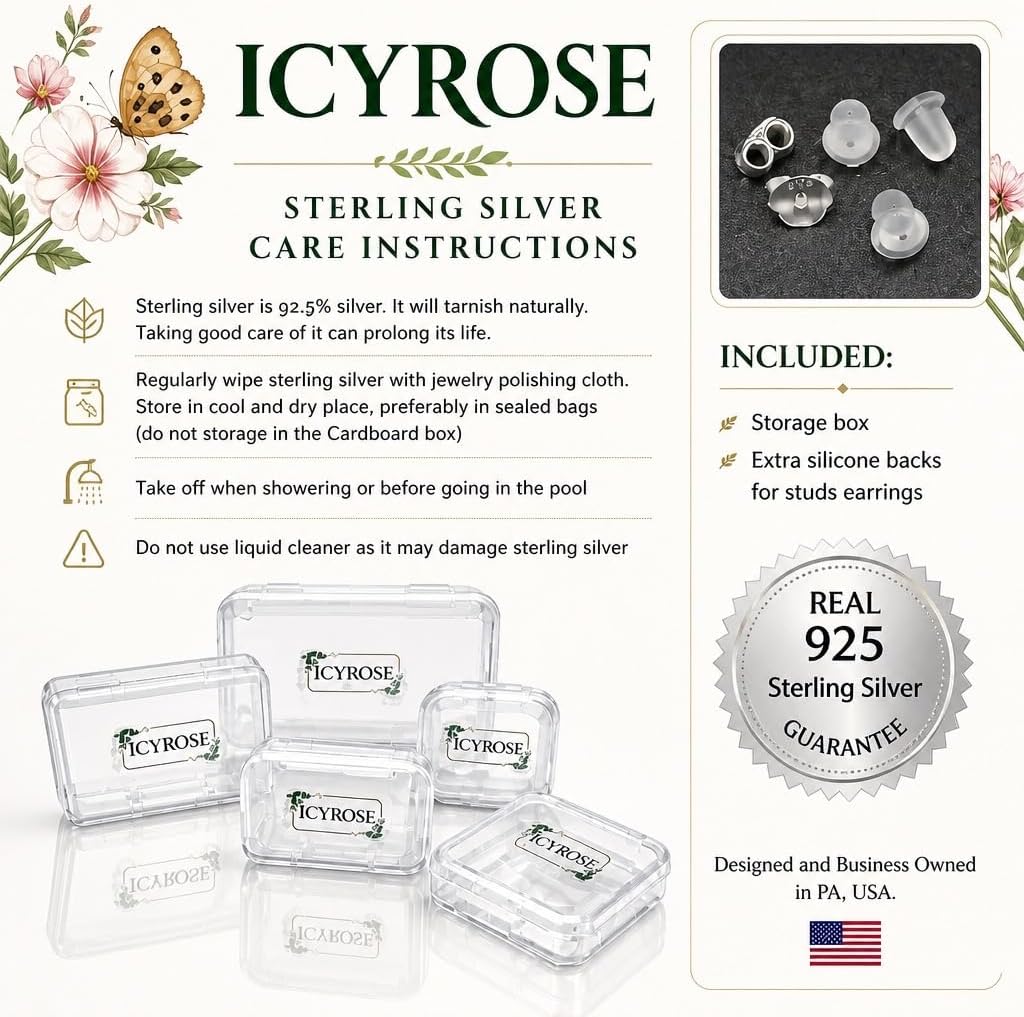 ICYROSE Solid 925 Sterling Silver pink Sneaker Stud Earrings 1676