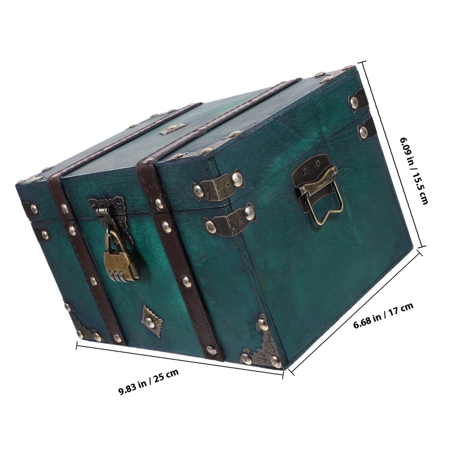 Vintage Elegante Retro Holzkiste Schmuckaufbewahrungsbox mit Schloss zur Sicheren Aufbewahrung und Fotorequisite für Zuhause und Studentenwohnheim