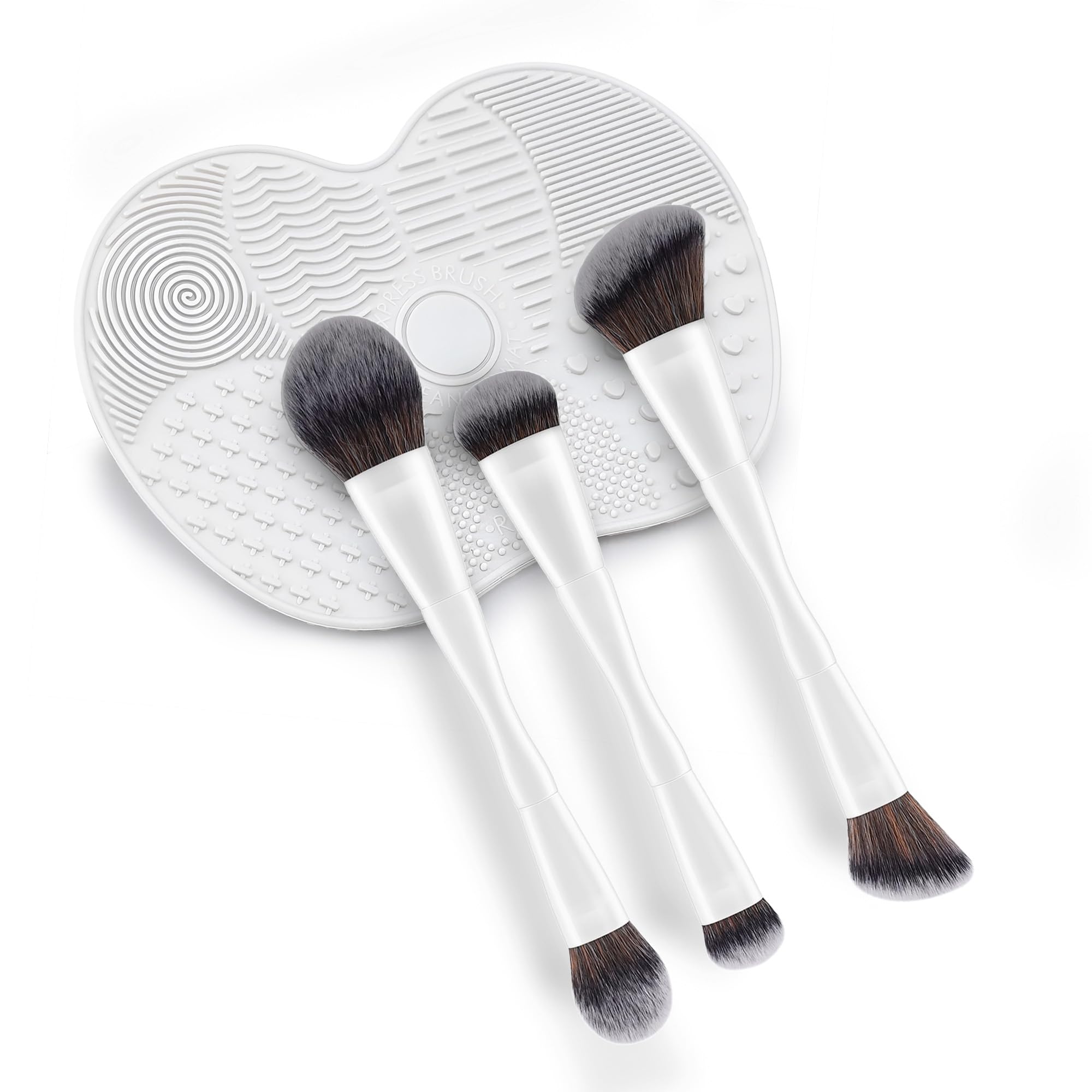 UKABEL Brochas de Maquillaje Profesional, Kit de Brochas de Maquillaje + Limpiador de Brochas, Set de 6 Brochas De Doble Punta (6 en 3), Pelo Suave y Agradable, Mango Ergonómico, Makeup Brush kit