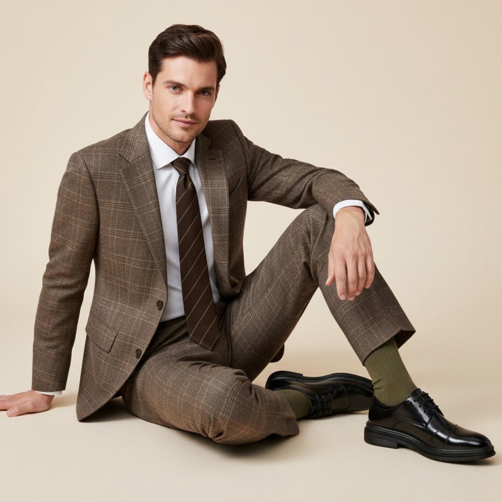 DADAWEN Chaussures de Ville Homme Cuir Verni Noir Derby pour Mariage cérémonie Travail Bureau