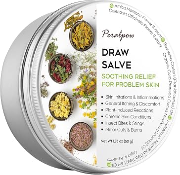 Drawing Salve with Natural Herbal Extracts - Relief for Skin Irritations - Insect Bites & Minor Skin Issues, 1.76 oz