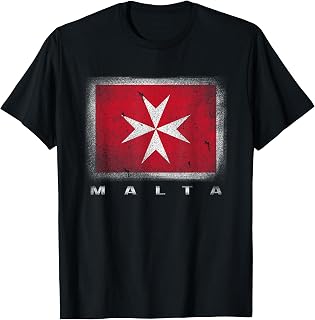 Maltese Cross Flag T-shirt Malta T-Shirt