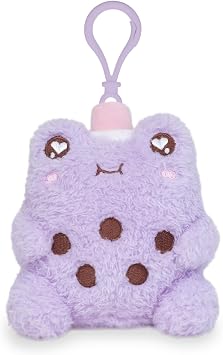Cuddle Barn PlushGoals - Mini Boba Wawa Clip Super Soft Cute Kawaii Frog Stuffed Animal Plush Toy Keychain Bag Charm, 4 inches