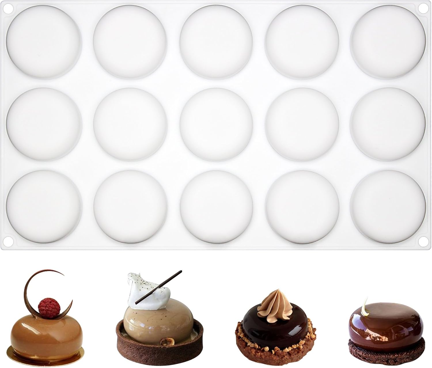 Curved Round Stone Silicone Mold Tray 8 Cavities