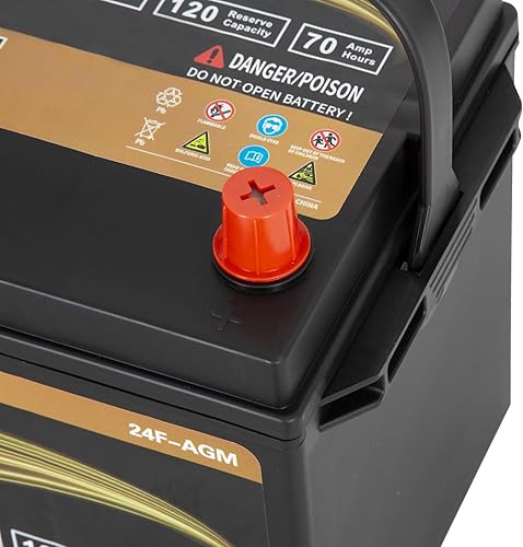 Miniatura 3 de Weize Platinum AGM Battery BCI Group 24F Batería automotriz, 120 RC, 710 CCA, dimensiones 10.75 pulgadas de largo x 6.81 pulgadas de ancho x 8.98