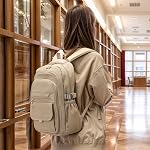 Aesthetic Daypack Backpack, Water-Resistant, Featuring Touch-Fastener and Anti-Theft Pockets