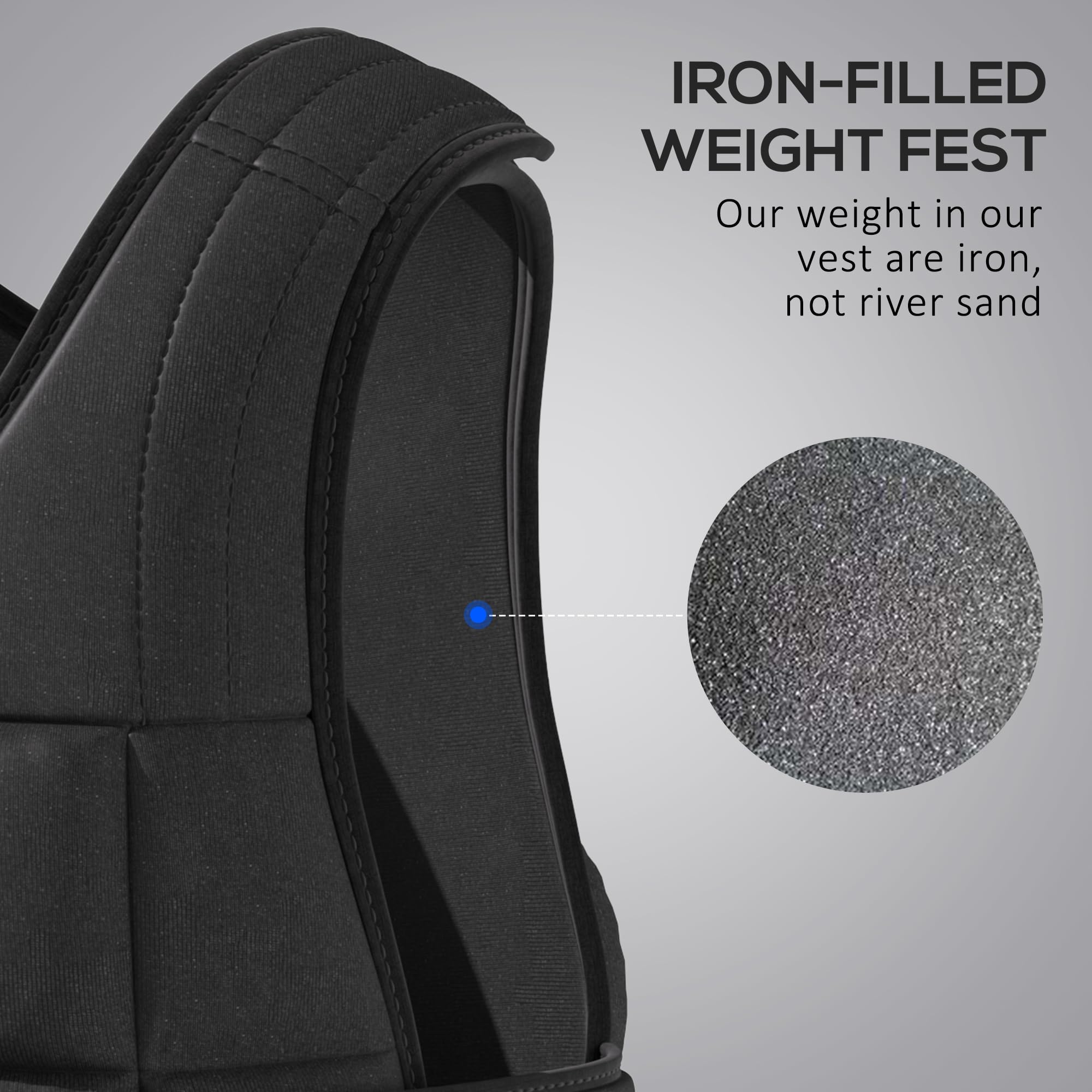 Homcom Chaleco de entrenamiento de cintura ajustable con peso de 15 kg con 36 bolsas de peso de fácil uso cardiovascular, correr, fitness, color negro para pérdida de peso, ejercicio de entrenamiento