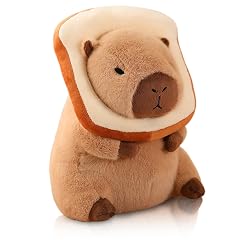 12 Inch Cute Capybara Plush Kawaii Soft Capybara Plush Doll Pillow with Bread Capybara Stuffed Aniamls Toys for