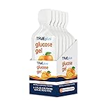 TRUEplus Glucose Gel Pouch, Orange Flavor, 15g Fast-Acting Carbohydrates, Fat Free, Gluten Free, Quick Support for Low Blood Sugar and Energy, 6 Pack