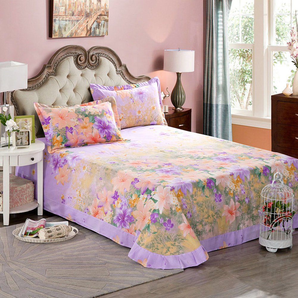 Feuilles de coton haut de gamme drap double rembourré 250x245cm