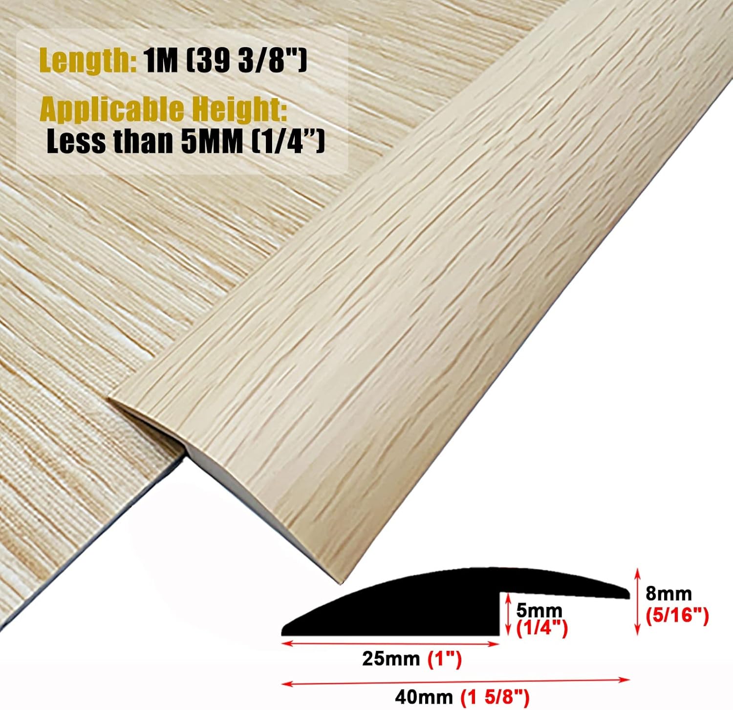 Floor Transition Strip Floor Divider Strip, PVC Door Threshold Cover,Carpet to Floor Transition Strip,Self Adhesive Tiles and Laminate Edge Trim Strips,Floor Partition Bar ( Color : Wood Grain Series