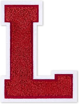 QianSiLi 4.5 Inch Chenille Iron On Letters for Clothes Varsity Letter Patches Embroidered Patch Iron On Patches for Clothing Varsity Jacket Hoodie Red,L