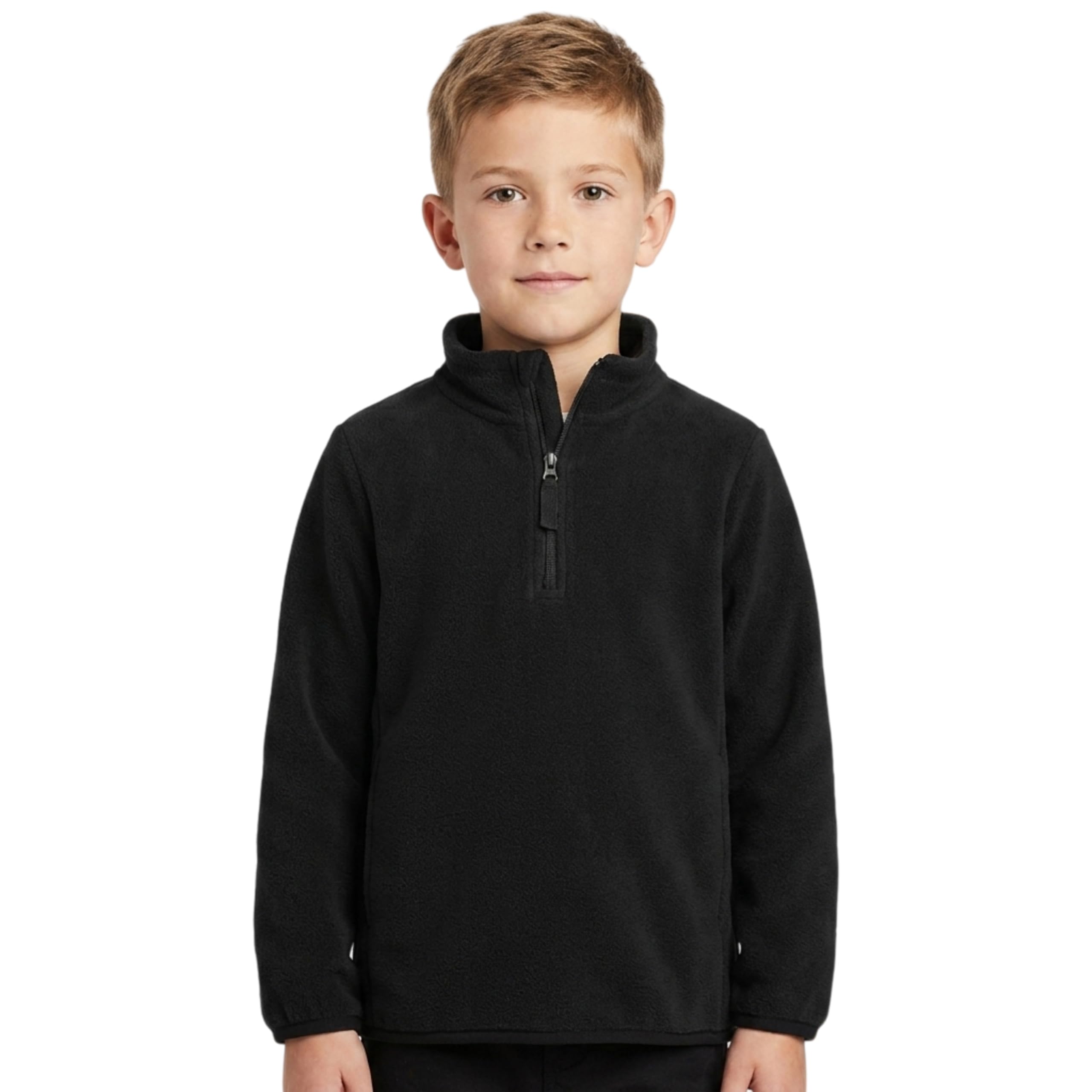 Toddler Boys Girls Fleece Quarter Zip Pullover Jacket 2-12 Years