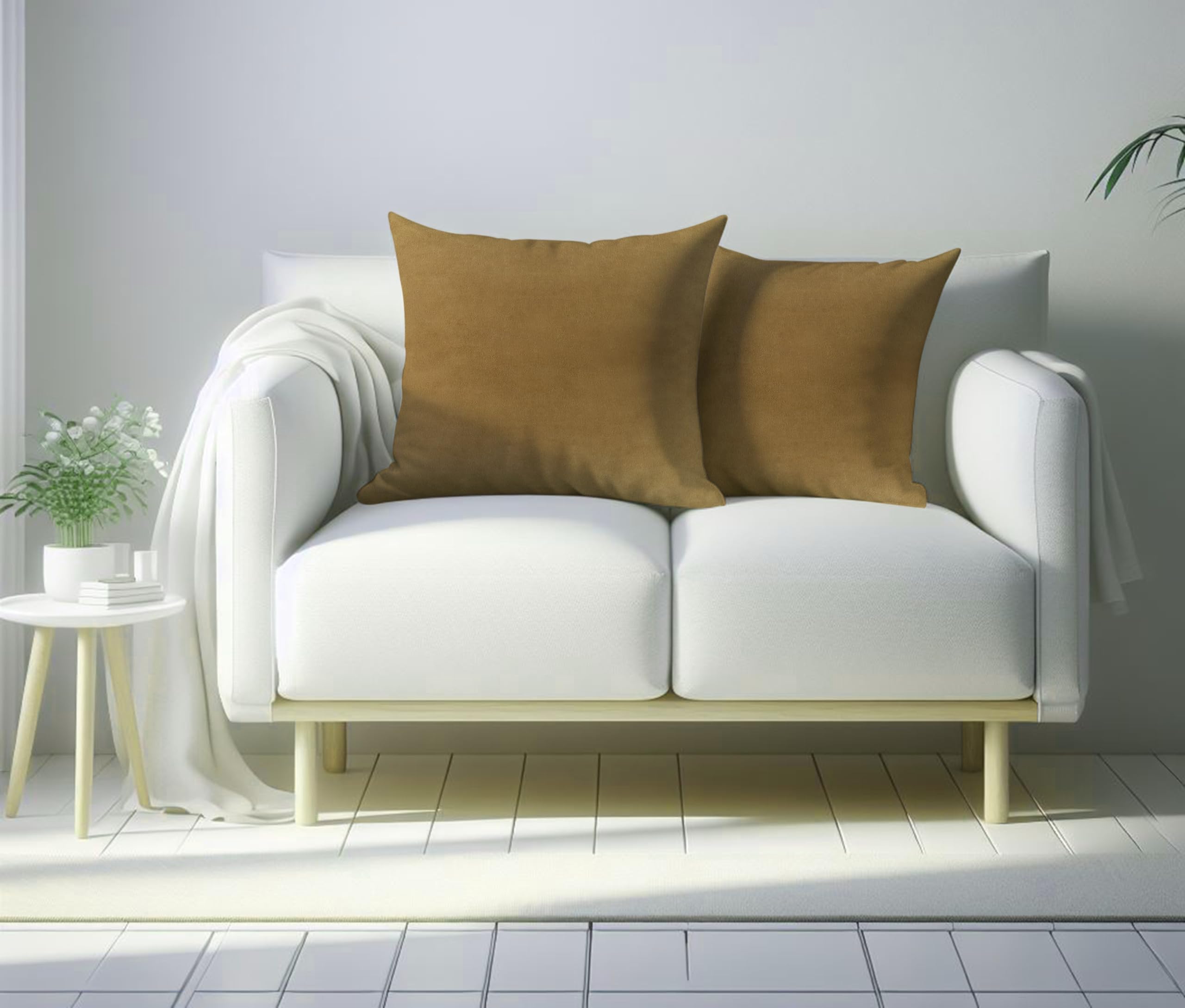 A1HC Velvet Throw Pillow Covers Set Of 2 - 22x22 Inch With Hidden Zipper