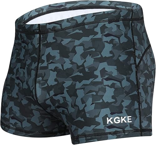 Pantalones cortos de natación de pierna cuadrada para hombre UPF50+,Retención de la forma de la tela de los hombres del traje de baño de la natación