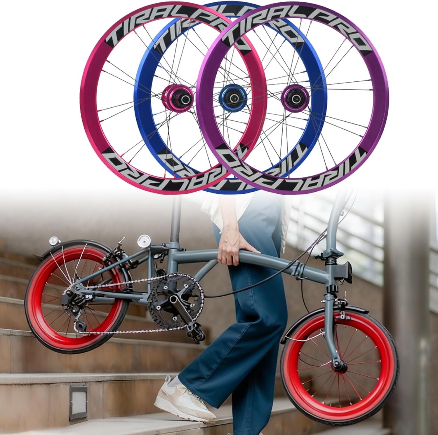 20 Inch Bike Wheelset 406/451 Disc Brake BMX Rim Foldable Bicycle Wheels Quick Release 100/130mm 20H Hub for 8 9 10 11 Speed Cassette