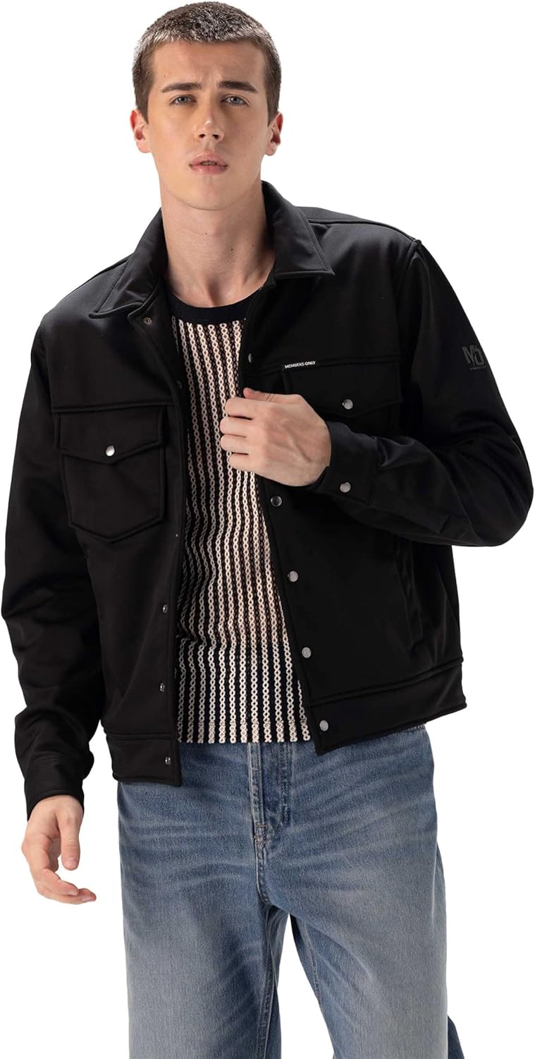 Members Only Men's Soft Shell Shirt Jacket for Men | Softshell Jacket Men | Mens Shirt Jacket | Soft Shell Jacket Mens