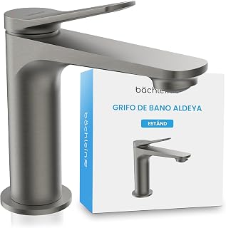 Bächlein Grifo de baño Aldeya de diseño moderno - Grifo monomando con cartucho de cerámica duradero y kit de montaje - Grifo de baño antracita