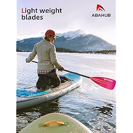 Abahub SUP Paddles - 3 Piece Adjustable Stand up Paddle - Lightweight Oar for Paddleboard, Aluminum Alloy PU Coated Shaft 68 - 84, Gradient Pink Print Plastic Nylon Blade