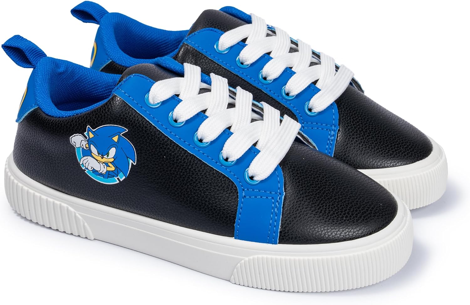 Sonic The Hedgehog Boys Court Sneakers, Black, Lace-Up, Casual