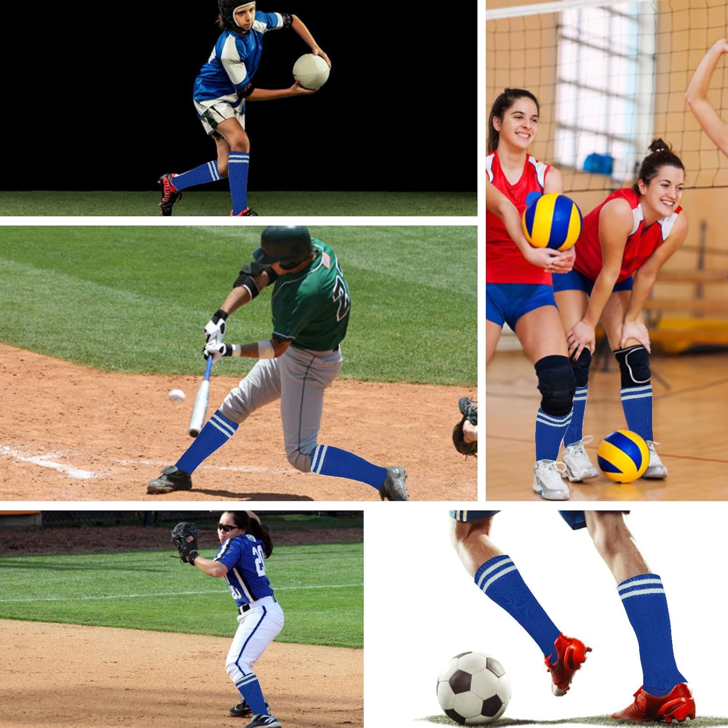 3 Pairs Baseball Socks Softball Knee-High Athletic Socks Casual Stripes Tube Socks for Youth Men and Women - Image 7