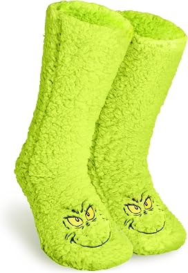 The Grinch Womens Slipper Socks, No Slip Socks - Perfect Gifts for Her