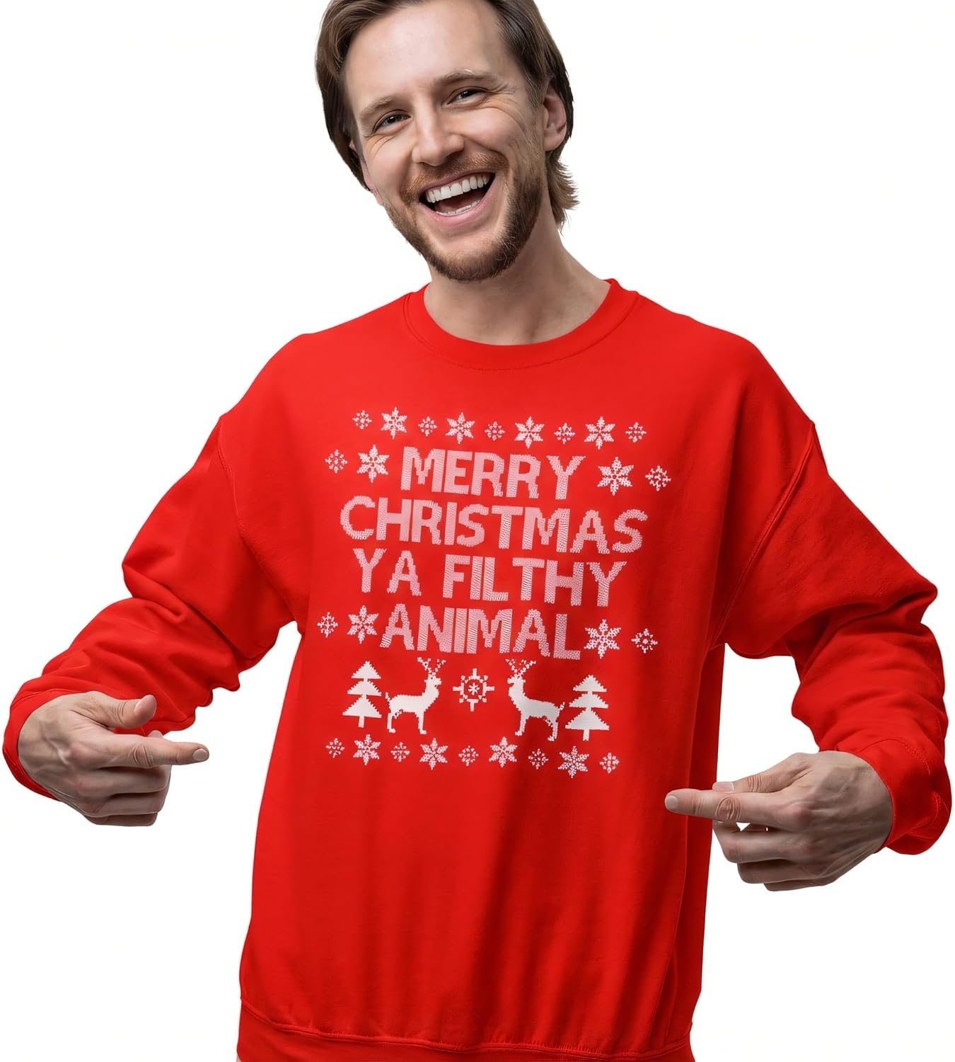 Ugly Christmas Sweatshirts for Adults Funny Holiday Season Crewnecks with Movie Quotes and Designs