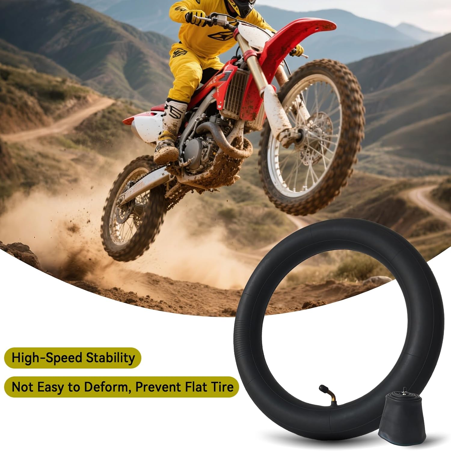 2 Pack 3.00-10 300-10 Inner Tube 80/100-10 Dirt Bike Inner Tubes with TR87 Bent Valve Stem for 2.75-10 3.00-10 80/100-10 Mini Pit Bikes Tire Tubes