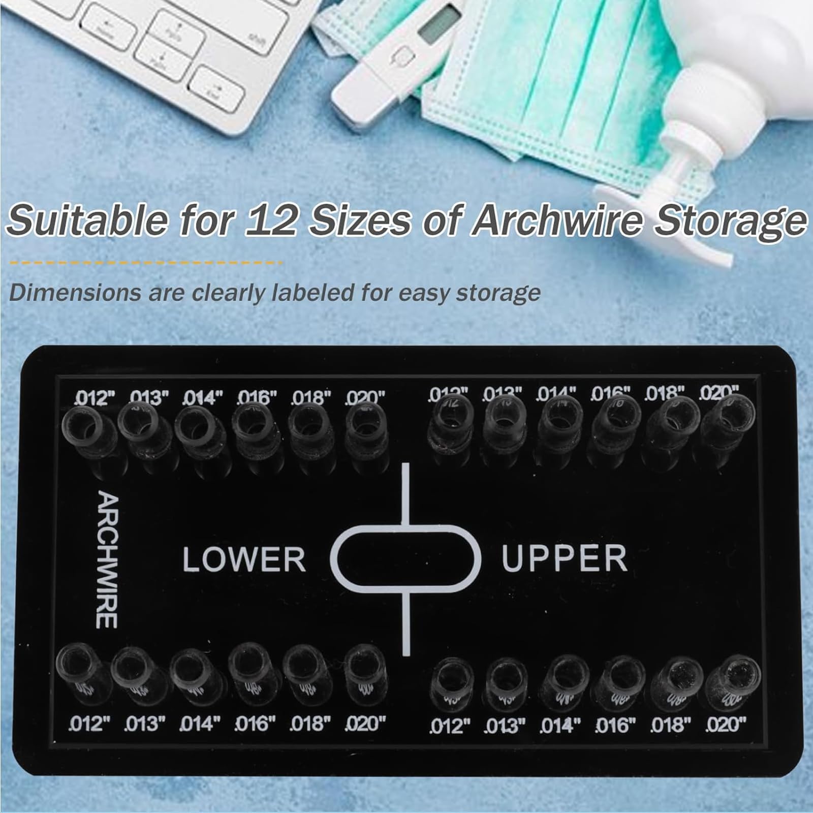 Organizador De Alambres para Ligaduras De Ortodoncia Dental Porta Ligaduras De Metal Redondo Preformado Estuche Acrílico con Tapa para Clínica Dental Organizar Y Almacenar