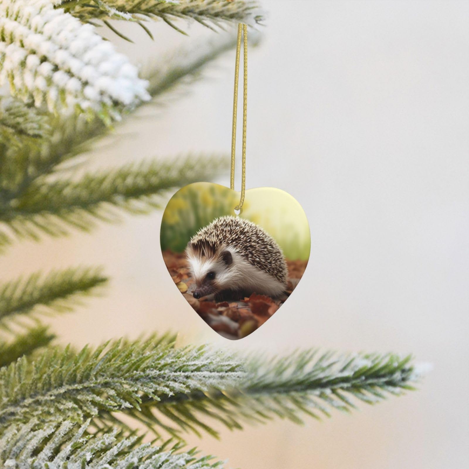 2025 Christmas Tree Decoration Hanging Heart Ornament Hedgehog Ceramic Ornaments Christmas Tree Decorations Round Pendants for Xmas Tree Winter New Year Party Supplies