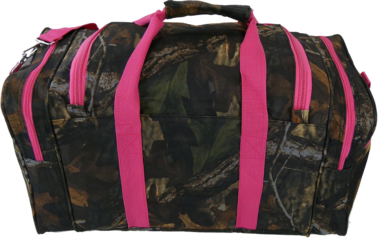 "E-Z Roll" 20 Inch Tree Camouflage Duffle Bag/Outdoor/Sports/Gym/Travel Bag in 5 Colors (Pink Trim)