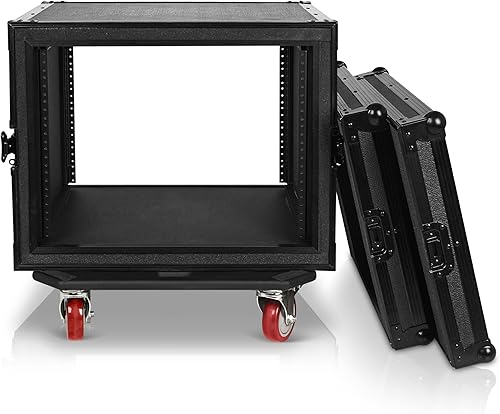Miniatura 34 de Sound Town Shock Mount 12U ATA Rack Case con 21" de profundidad y ruedas, tamaño de 12 espacios - Grado Pro Tour (STRC-SP12UW)