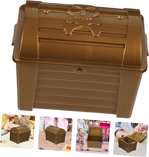 Miniatura 4 de NOLITOY Cofre del tesoro alcancía fiesta de Halloween disfraces de Halloween para niños decoración juguetes pirata fiesta de cumpleaños suministros