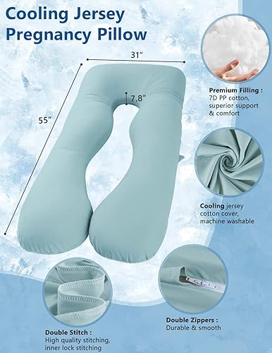 Miniatura 3 de Meiz Almohada de embarazo, almohadas refrescantes de embarazo para dormir, almohada de maternidad para mujeres embarazadas, almohada corporal de