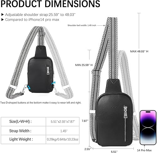 Miniatura 4 de CLUCI Riñonera pequeña para mujer, de cuero vegano, bolsa cruzada en el pecho, a la moda, riñonera para mujer