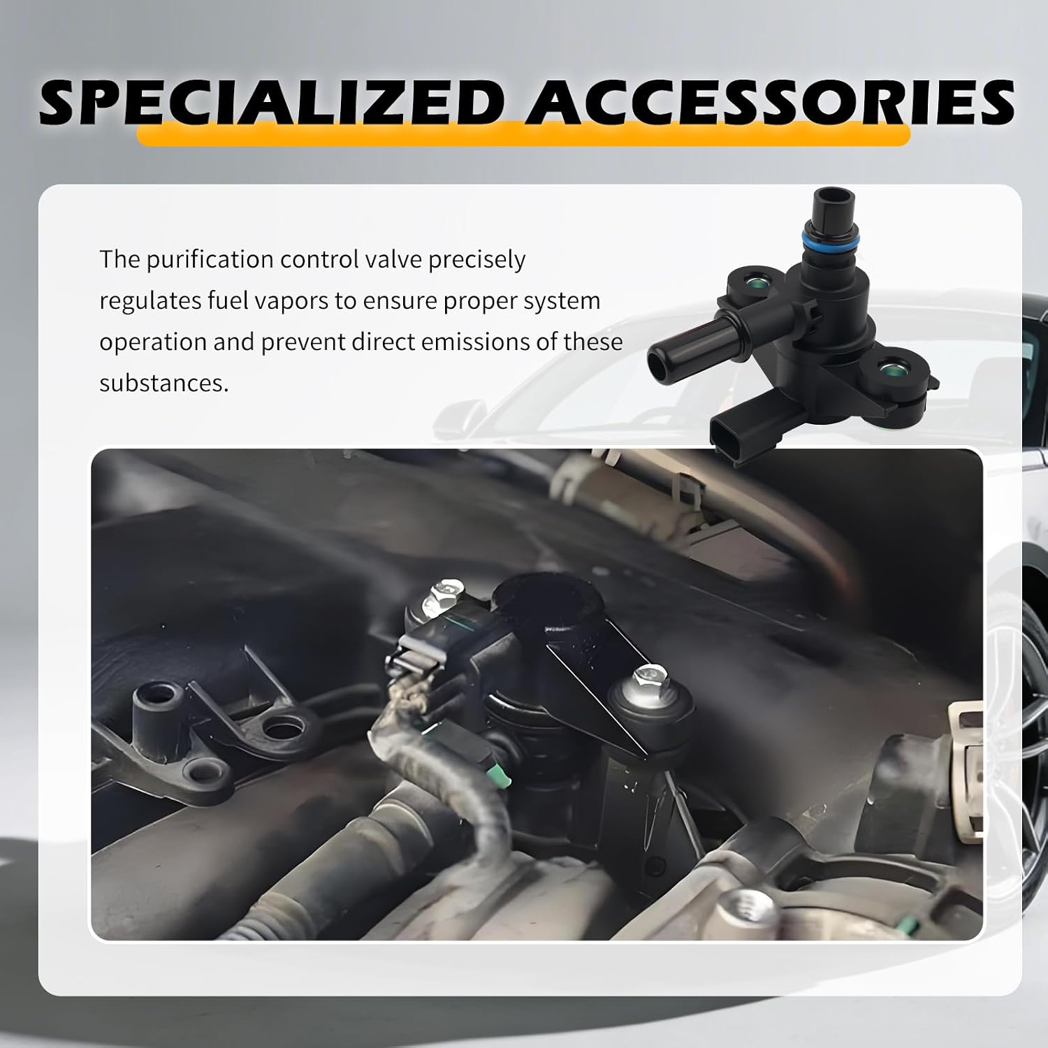 Car Vapor Canister Purge Valve Replacement OEM CX2626,2 Pin EVAP Purge Valve Solenoid Valves Compatible with Ford,Automotive Replacement Emission Canister Purges Valves with Gasket